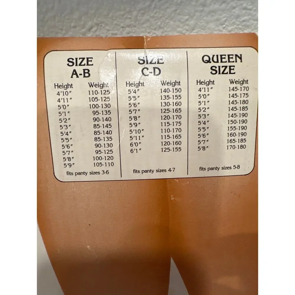 NEW Vintage 80’s Woman Slenderalls Control Top Beige Panty Suntan Legs  Size C-D